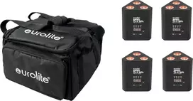 LED baterijinis uplight EUROLITE AKKU TL-3 QCL RGB+UV 4x – 4 nešiojami RGB+UV QCL šviestuvai