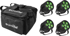 LED par šviestuvas EUROLITE 20000957 4x Silent QCL Floor su minkštu krepšiu