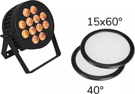 LED PAR šviestuvas EUROLITE 12x9W SCL Spot su 2 difuzoriais 15° ir 40°