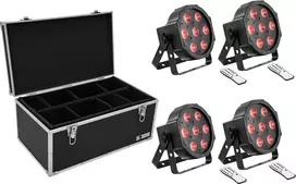 LED grindų šviestuvų rinkinys EUROLITE SLS-7 HCL 4x su transportavimo dėklu TDV-1