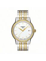 TISSOT Carson, quartz movement, 30m waterproof, men's Swiss watch, 40*39.2mm white dial, stainless steel case & strap T085.410.22.011.00 balta