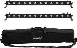 LED juostų rinkinys EUROLITE 2x LED BAR-12 QCL RGBA su minkštu krepšiu – 2 vnt., QCL RGBA šviesos diodai