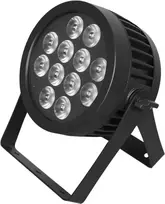 LED PAR šviestuvas EUROLITE 12x9W IP apsaugotas – 12 šviesos diodų po 9W, atsparus dulkėms ir drėgmei, sceninis ir renginių užpildomasis šviestuvas