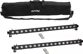 EUROLITE rinkinys iš 2x LED PIX-16 QCL šviesos juostų su minkštuoju krepšiu
