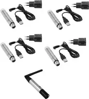 Belaidis DMX rinkinys EUROLITE QuickDMX Siųstuvas 1x + Baterijų imtuvai 4x
