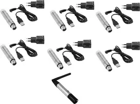 Belaidė DMX sistema EUROLITE QuickDMX rinkinys Siųstuvas 1x + 6x Akumuliatoriniai imtuvai