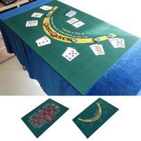Double-sided Poker Layout Mat Blackjack and Texas Holdem Available Table Mat Craps and Roulette Table Felt Green Fabric Mat CHINA blue
