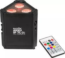 Baterijinis RGBW LED prožektorius EUROLITE AKKU IP TL-3 QCL su įkraunama baterija, atsparus dulkėms ir vandeniui