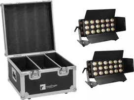 LED šviestuvų rinkinys EUROLITE CLS-18 QCL RGB/WW 18x7W su transportiniu dėklu