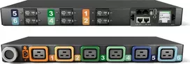 Vertiv Geist Rack PDU, stebimas (įrenginio lygis), EC, 1U, įvadas IEC 60309 230/400V 3x32A, fiksuojami lizdai (6)C19 (VP4G31A0)