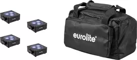 LED plokščių šviesų rinkinys EUROLITE AKKU 3 (4 baterijomis maitinami skydai) su minkštu krepšiu