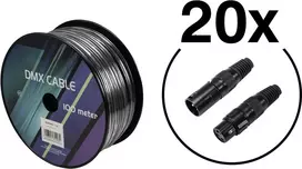 DMX kabelio rinkinys EUROLITE 20000431 — 2 x 0,22 mm² laidininkai, 100 m
