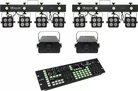 Apšvietimo rinkinys EUROLITE KLS-180 LED 2 vnt. + WF-40 LED 2 vnt. su DMX valdikliu