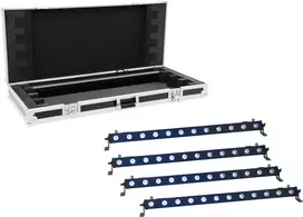 LED juostinis apšvietimo rinkinys EUROLITE 4x LED BAR-12 QCL RGB+UV, 4 vnt., RGB+UV šviesos diodai