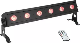 LED juosta EUROLITE AKKU Bar-6 Entry QCL RGBW, 6x4W šviesos diodai, baterijomis maitinamas nešiojamas apšvietimas