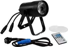 LED efektinis šviestuvas EUROLITE PST-15W DMX 1 LED – kompaktiškas sceninis/studijinis prožektorius su DMX valdymu