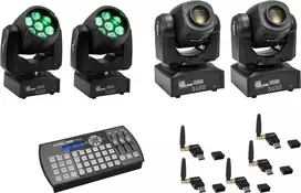 LED rinkinys EUROLITE TMH-W63 TMH-S30 USB QuickDMX Easy Show — DMX valdomi LED wash ir spot prožektoriai