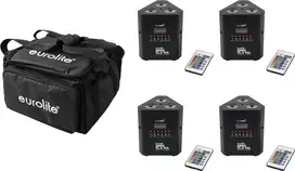 LED apšvietimo rinkinys EUROLITE AKKU TL-3 QuickDMX 4x su minkštu krepšiu