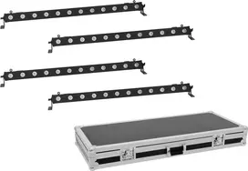 LED juostų rinkinys EUROLITE 4x LED BAR-12 QCL RGBW su transportavimo dėklu