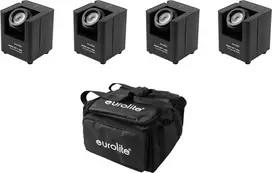 Apšvietimo rinkinys EUROLITE 4x AKKU UP-1 su baterijomis ir SB-4 minkštu krepšiu