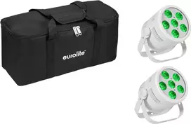 LED Par šviesos prožektorius EUROLITE Silent Par 6 QCL Floor 2x su minkštu krepšiu