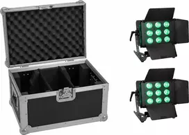 LED šviestuvų rinkinys EUROLITE CLS-9 QCL RGB/WW 9x7W