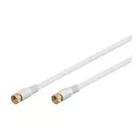Wentronic Goobay SAT jungiamasis laidas, 100% ekranuotas, auksuotos jungtys, baltas, 3,5 m – F kištukas F kištukas (67292)