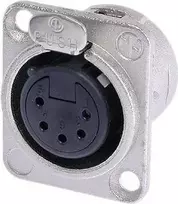 Neutrik NTR-NC5FDL1 (NC5FD-L-1) jungtis, 5 kontaktų, XLR, juoda/sidabrinė, -30–80 °C, IP40