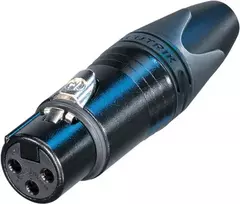 Neutrik XLR lizdas, tiesus, 3 kontaktai, juodas NC3FXX-BAG (1 vnt.)