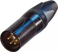 Neutrik XLR kištukas, tiesus, 4 kontaktai, juodas NC4MXX-B 1 vnt.