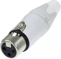Neutrik NC3FXX-WT XLR kištukas, juodas, nerūdijantis plienas, baltas, bronza, poliamidas, polioksimetilenas (POM), poliuretanas, cinkas, IP40, 2,5 mm², 1,5 V
