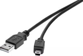 USB laidas Renkforce RF-4455804 0,15 m USB-A Mini-USB B juodas