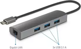 Renkforce RF-3374952 USB 2.0 Type-C sąsajų centras 1000Mbit/s Juoda - Pilka (RF-3374952)