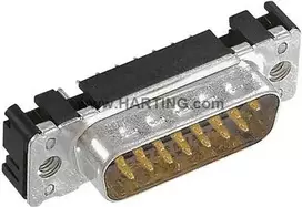 Harting 09 65 161 7712 D-SUB kištukinių kontaktų juosta 180° 9 polių litavimui 1 vnt.