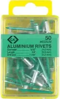 Akninės kniedės c.k tools T3819A 412 aliuminės Ø3,15 mm, pakuotė 50 vnt.