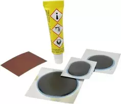 Dviračio remonto rinkinys FISCHER 85480 – kompaktiškas lopymo rinkinys 4,8 x 9,8 x 1,8 cm