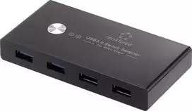Renkforce RF-SHB-200 4 prievadų USB 3.0 jungiklis + šakotuvas juodas (RF-4474114)