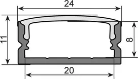 U profilis LED juostelei EUROLITE 51210970, 20 mm, juodas, 2 m