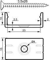 Montavimo U-profilis 20 mm EUROLITE 51210869 plastikinis