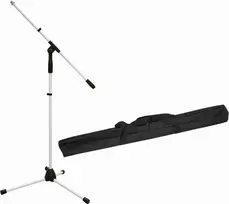 Mikrofono stovas Omnitronic MS-1W su strėle – balta spalva