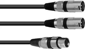 Audio kabelis XLR 3 kontaktų 2 x XLR 3 kontaktų juodas Omnitronic 30225203