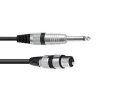 Garso kabelis XLR 3 kontaktų moteriškas į 6,35 mm vyrišką 0,9 m Omnitronic 3022516L