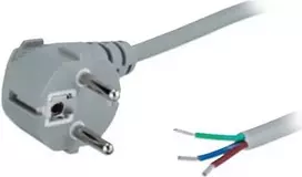 Wentronic Goobay Įžemintas maitinimo laidas su kampu, savaiminiam surinkimui, 2 m, juodas - F tipas (CEE 7/7) > laisvi galai (50083)