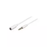 Wentronic Goobay 3,5 mm lizdo ilginimo laidas, baltas, 5 m – 3,5 mm kištukas (4 kontaktų, stereo) > 3,5 mm lizdas (4 kontaktų, stereo) (62364)