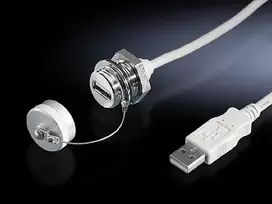 USB A į USB A laidas, Rittal 2482.220 — 1 m, baltas, kištukas į lizdą