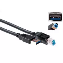 ACT SB3017 USB 3.0 kabelis iš USB-A kištuko į USB-B kištuką, 1 m, juodas