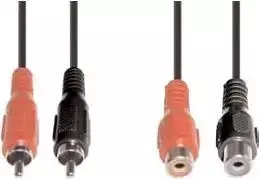 Audio kabelis e+p B 98/5 5m 2 x RCA juoda raudona