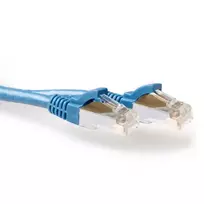 ACT Blue 15 m LSZH SFTP CAT6A patch kabelis su RJ45 jungtimis, užspaudžiamas
