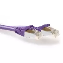 ACT Purple 1,5 m LSZH SFTP CAT6A patch laidas su apsaugotais RJ45 kištukais