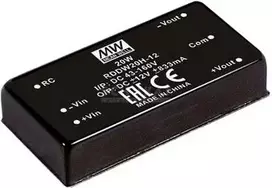 MEAN WELL RDDW20F-15 maitinimo šaltinis ir įtampos keitiklis, 20 W